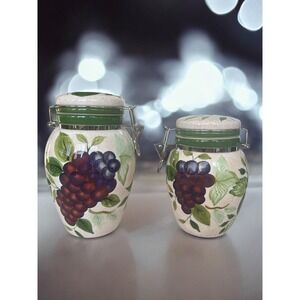 SONOMA by SAKURA STONEWARE SEALABLE STORAGE/KITCHEN CANISTER SET Of 2
